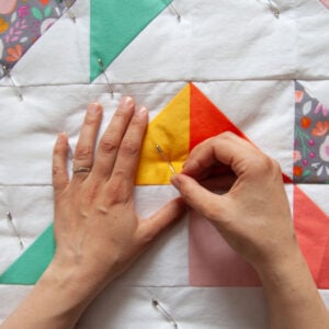 Pin Basting a Quilt