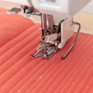 Straight line machine quilting