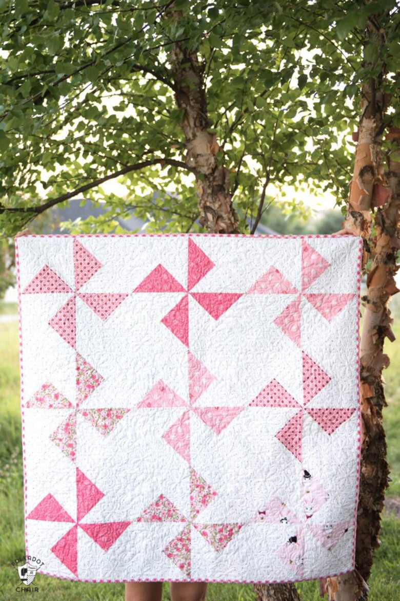 Coral and Green Baby Paradigm Quilt