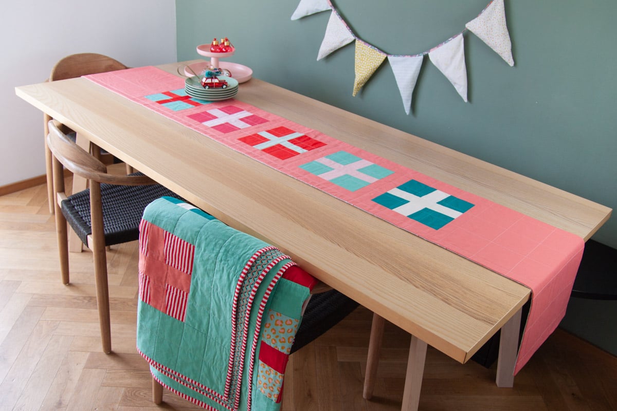 Quilted Christmas Table Runner Pattern Designed to Quilt